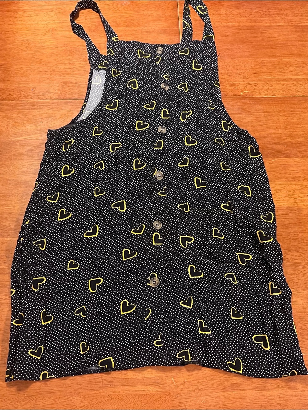 Primark Black Dress with Yellow Heart Detail